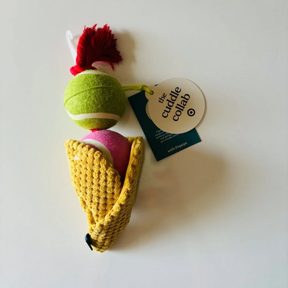 The Cuddle Collab Pup Cream Cone Dog Toy Set - Picture 3 of 3